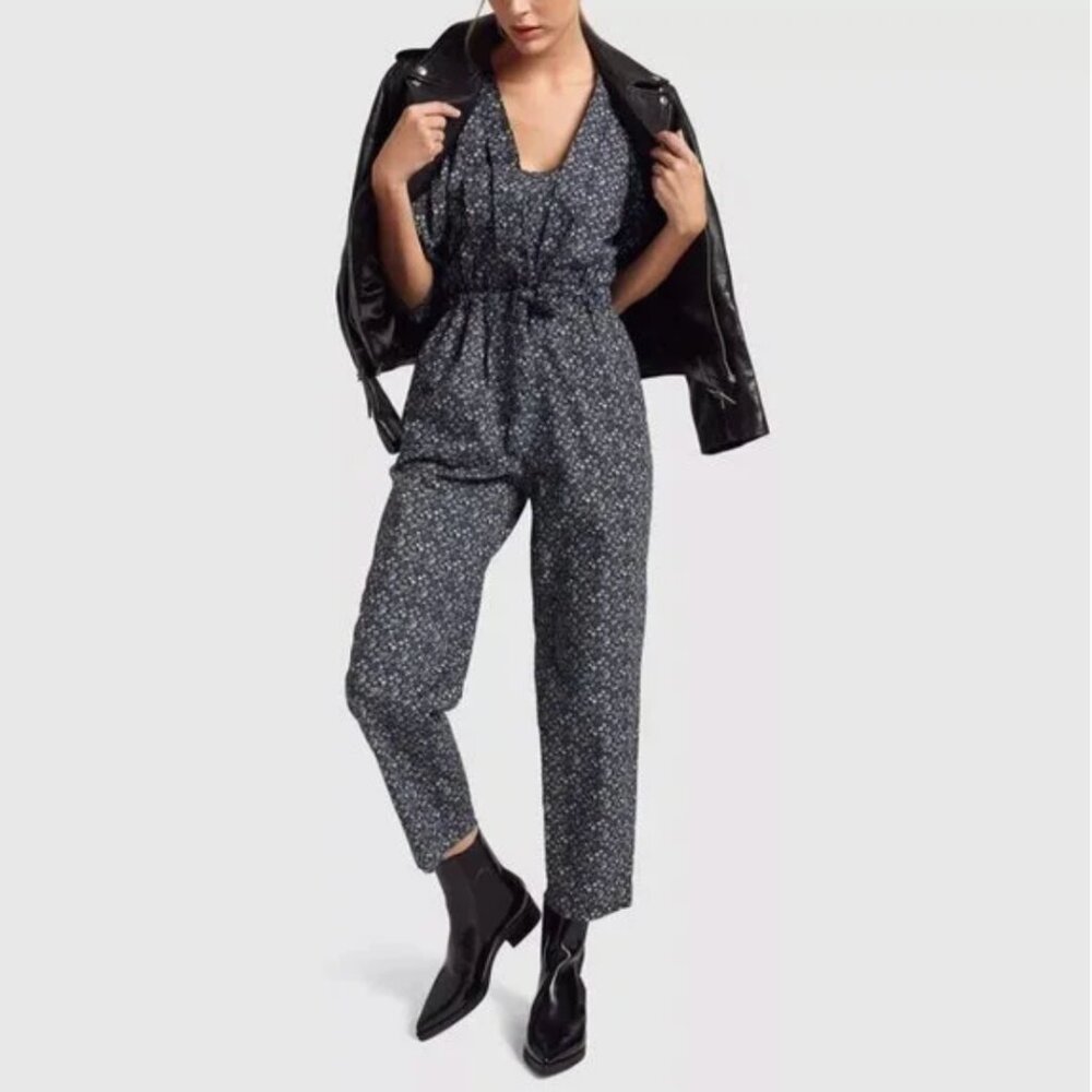 La Vie by Rebecca Taylor Chinon Floral Jumpsuit in Midnight Size M